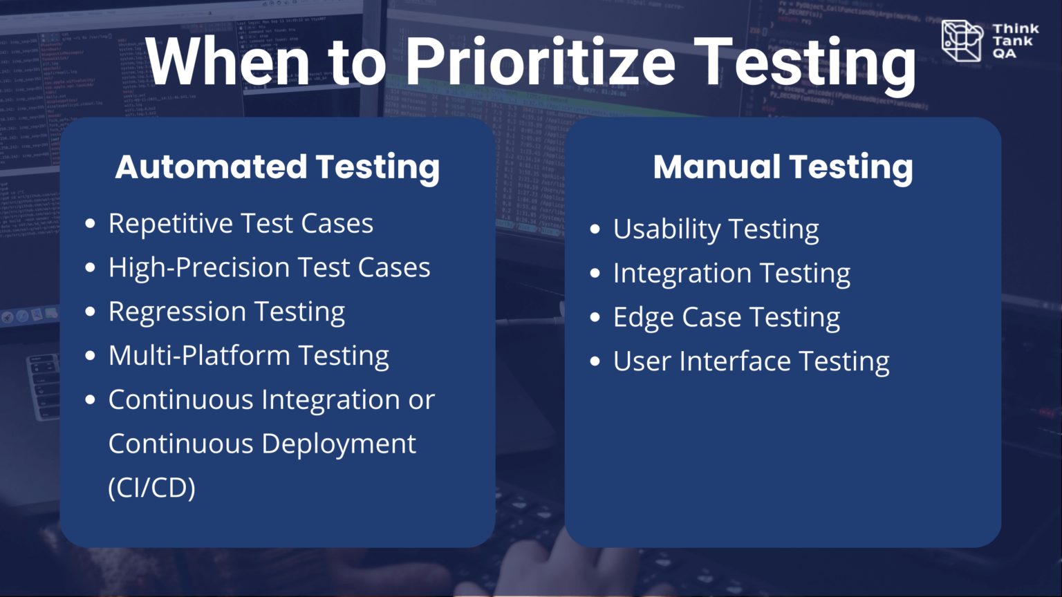 How Do You Prioritize Manual vs. Automated Testing? | Think Tank QA